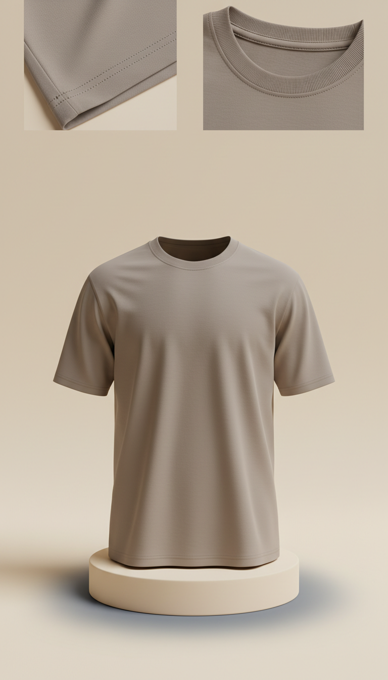 Urban Taupe Crew Neck Tee Everyday Fit